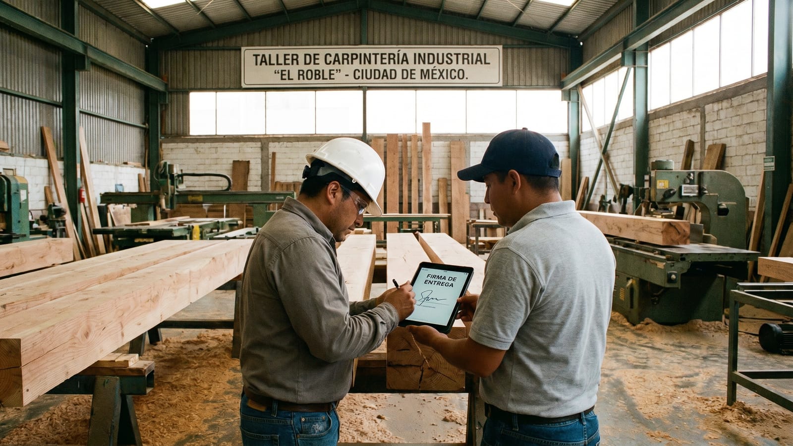 Evidencia digital para Carpintería Industrial - firma electrónica con GPS y foto